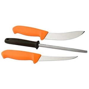 Morakniv Two Sandvik Stainless Steel Knives Plus Sharpening Steel Hunting Set