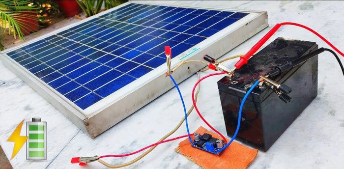 Charge-12v-Battery-With-Solar-Panel