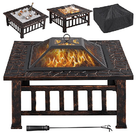 Yaheetech-32in-Outdoor-Firepit-Square-Table